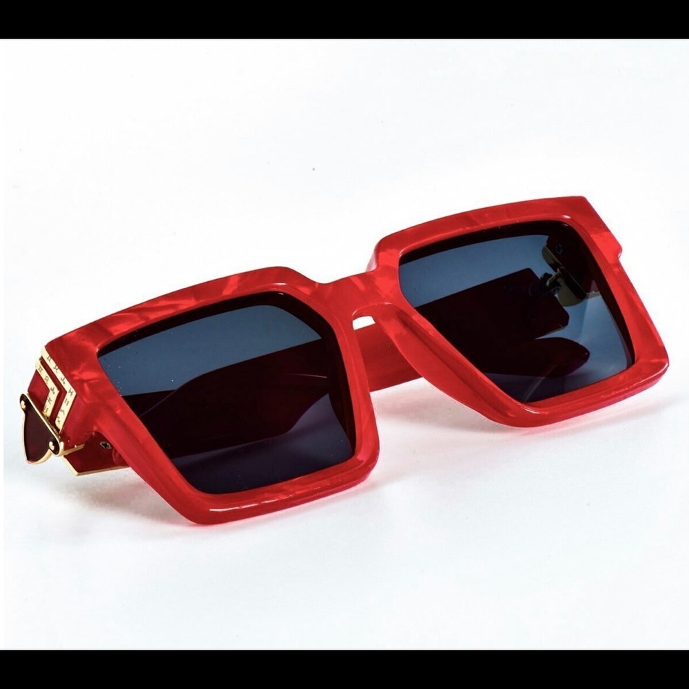 Women Men Sunglasses Red Frame Luxury Square New Model Stylish Thick Shades‎ Hot